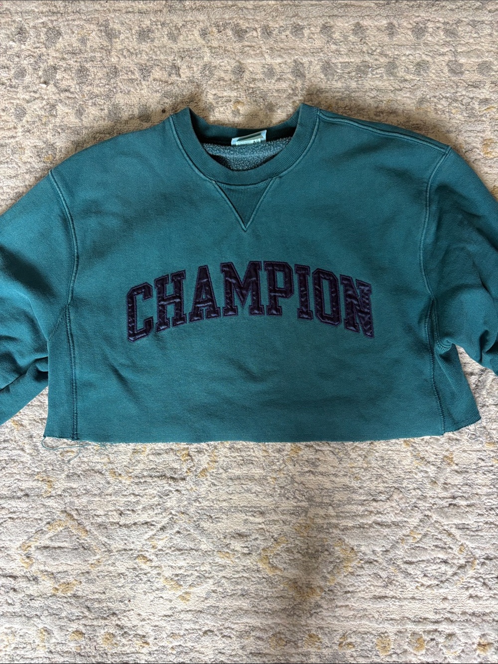 Champion Teal Cropped Sweatshirt